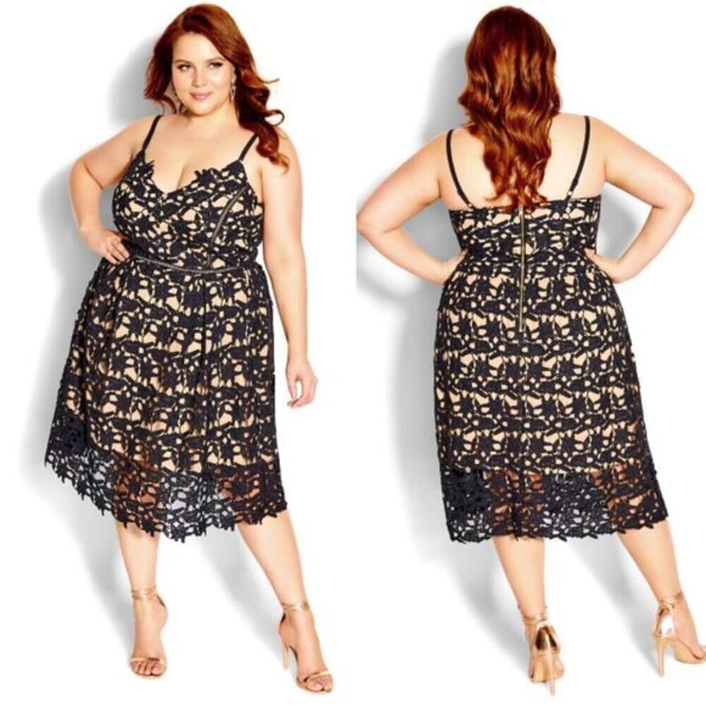 New! City Chic So Fancy Dress - navy, size M, size 18